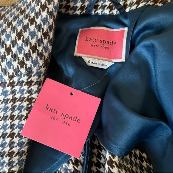 NWT Kate Spade Pop Houndstooth Blazer Jacket Size 0 - Picture 7 of 7